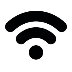 WIFI icon, wireless internet sign, isolated on transparent background. Flat style. Editable stroke. Vector illustration - obrazy, fototapety, plakaty