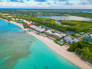 7 Seven Mile Beach Grand Cayman Cayman Islands pristine turquoise blue water white sand Caribbean...