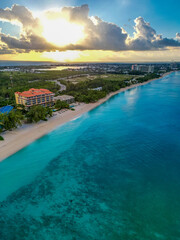 7 Seven Mile Beach Grand Cayman Cayman Islands pristine turquoise blue water white sand Caribbean...
