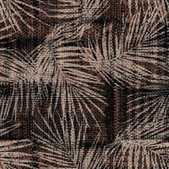 Abstract botanical Floral brush strokes seamless pattern design for fashion textiles, graphics, backgrounds and crafts linen texture  leaves silhouettes Chic rustic interior stylish pattern all over  © PATTERN_SPIRIT