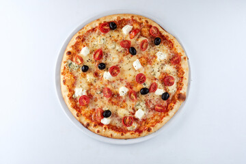 italian pizza on the white plate