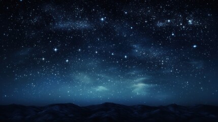Fototapeta premium a night sky full of stars with mountains in the foreground and a distant mountain range in the foreground.