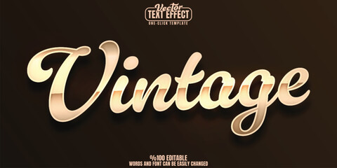 Vintage editable text effect, customizable retro and 70s 3D font style