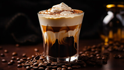 coffee coffee with cream and whipped cream