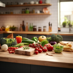 Vegetables on the table Generative AI