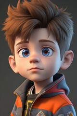 3D Cute boy cartoon