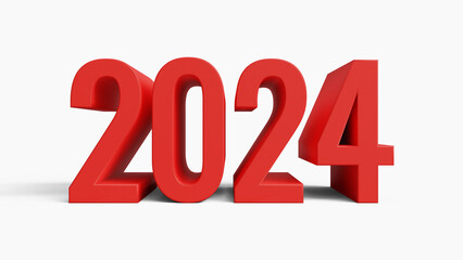 3D 2024 year. 2024 new year icon. New year and business concept strategy. 3d illustration