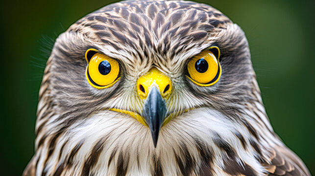 Close up portrait of a red-tailed hawk