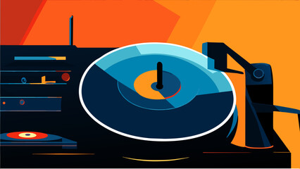 Vintage record players vektor icon illustation