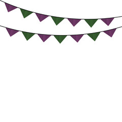 Bunting party decoration, vector illustration design, Joyful pennant bunting banner flags, Festive bunting flags, Carnival colored garlands, Festive bunting flags