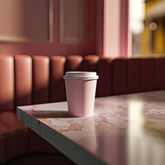 Cafeteria mockup paper coffee cup