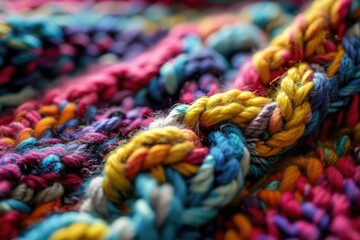 Close up of the colorful knit background