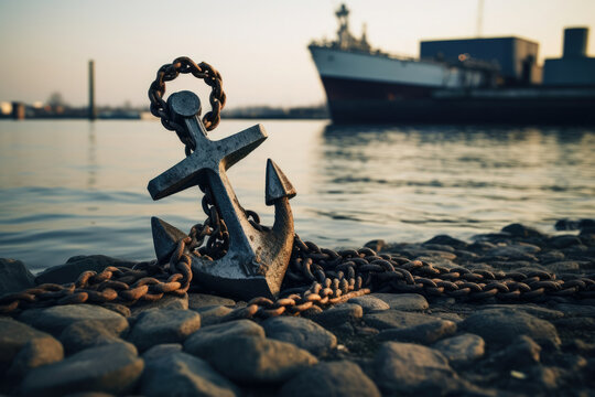 Dock old steel travel sea harbor ship anchor iron port nautical boat