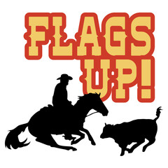 Flags Up Ranch Sorting horse artwork