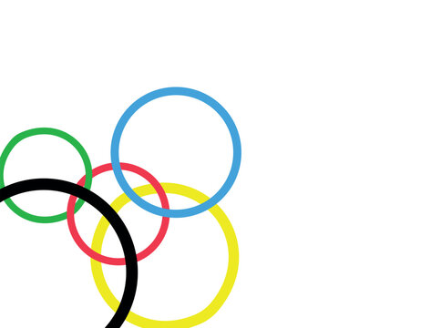 Colored rings on a white background. Abstract bright background for design.