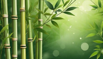 Fototapeta na wymiar Dense Green Bamboo Forest Background