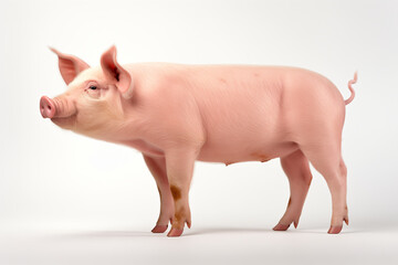 Pig on a white background Generative AI