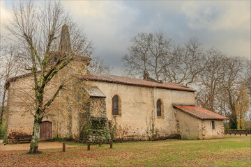 Fototapeta na wymiar Ancient church building in a small french village
