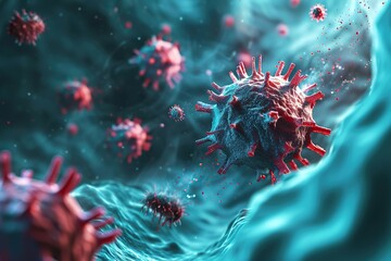 innovative medical approach of immunotherapy, harnessing the body's immune system to fight diseases like cancer more effectively. Viruses and infection medicine concept. Generative AI