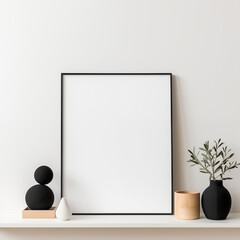 blank poster mockup with a white background