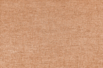 Fototapeta na wymiar Textile background, orange coarse fabric texture, cloth structure close up, jacquard woven upholstery, furniture textile material, wallpaper, backdrop..