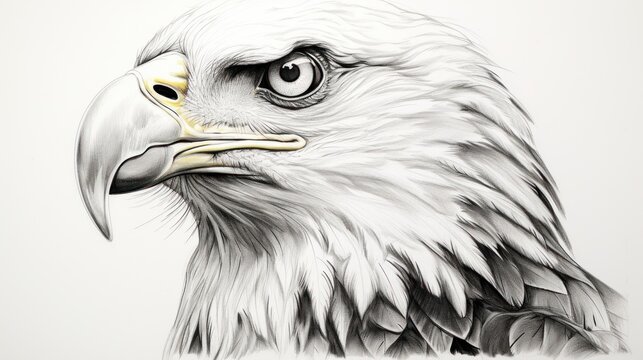  a drawing of an eagle's head with a bald eagle's head in the center of the picture.