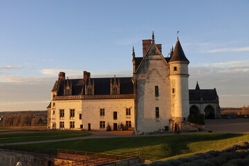Fototapeta na wymiar Le château royal, vue de l'extérieur, ville de Amboise, département de l'Indre et Loire, France