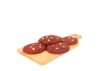 red cookie with white background