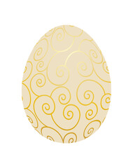 golden easter egg isolated on white background