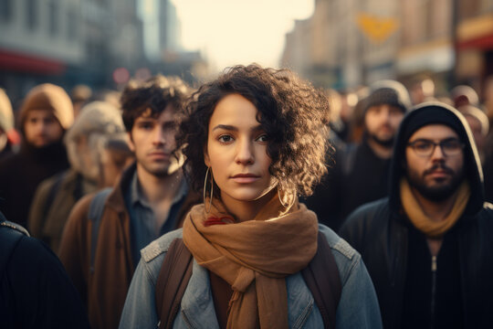 A Diverse Group Of People Participating In A Peaceful Protest, Advocating For Social Justice And Equality. Generative Ai.