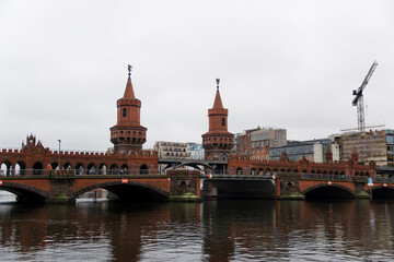 Fototapeta na wymiar Oberbaumbrucke, Red Bridge in Berlin