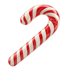 Candy cane isolated on transparent or white background, png
