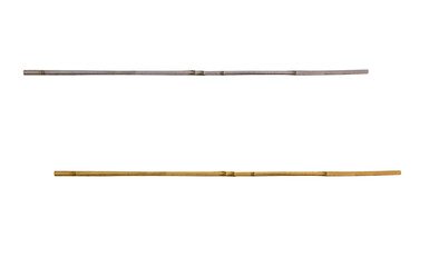 Old bamboo poles on isolated transparent background
