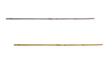 Old bamboo poles on isolated transparent background