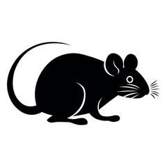 Mouse black vector icon on white background
