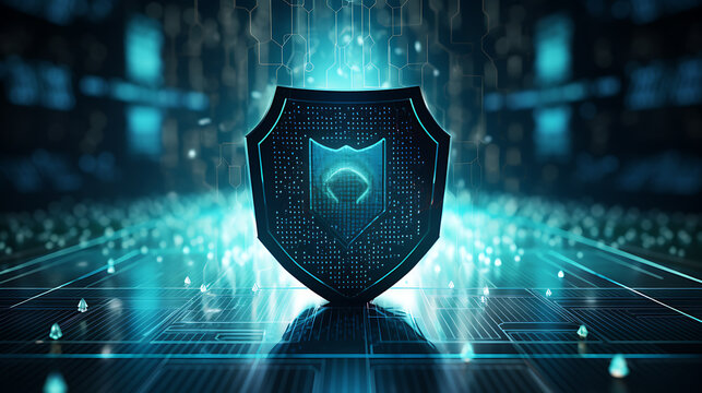 A cybersecurity shield icon 