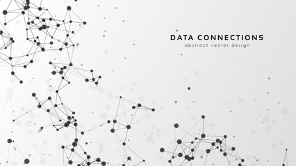 Abstract mesh vector background. Futuristic technology style card. Lines, point, planes in 3d space.