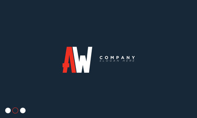AW Alphabet letters Initials Monogram logo WA, A and W