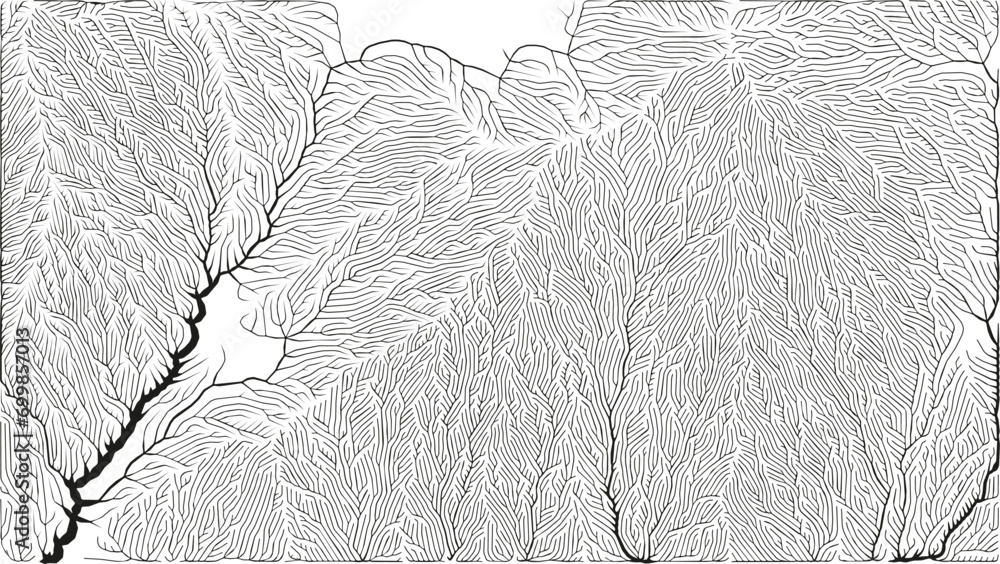 Poster growth pattern. generative branching structure. organic net of vessels texture.