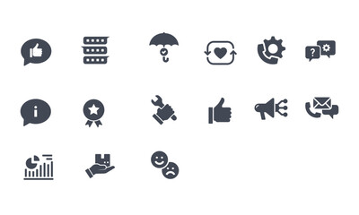 Customer Relationship Management Icon Set vector design