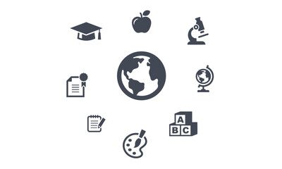 Education Icons set vector design