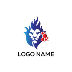 Vector Lion head simple mascot logo design