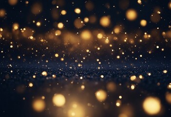 Obraz na płótnie Canvas Abstract background with Dark blue and gold particle Christmas Golden light shine particles bokeh