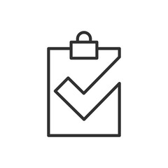 Checklist on, linear icon. Line with editable stroke