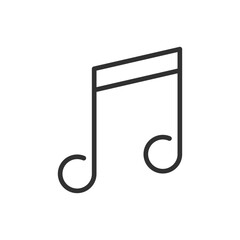 Music note, linear icon. Line with editable stroke