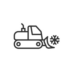 Snowplow, linear icon. Line with editable stroke