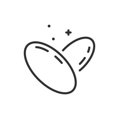 Oval tablets. Medicines, linear icon. Line with editable stroke