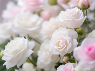 Obraz na płótnie Canvas white roses bouquet in garden