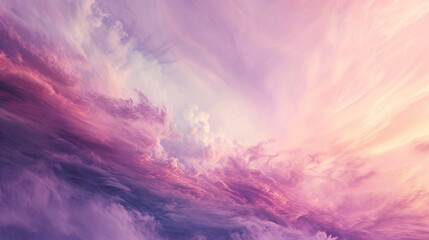 A gentle abstract blend of pastel pinks and purples, softly merging like the colors of a spring sunrise, with a delicate, frosted texture. - obrazy, fototapety, plakaty