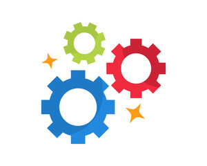 Gears. Progress, loading or settings and preferences. Stock vector image for business.